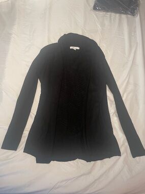89th & Madison Black Open-Front Ribbed Cardigan